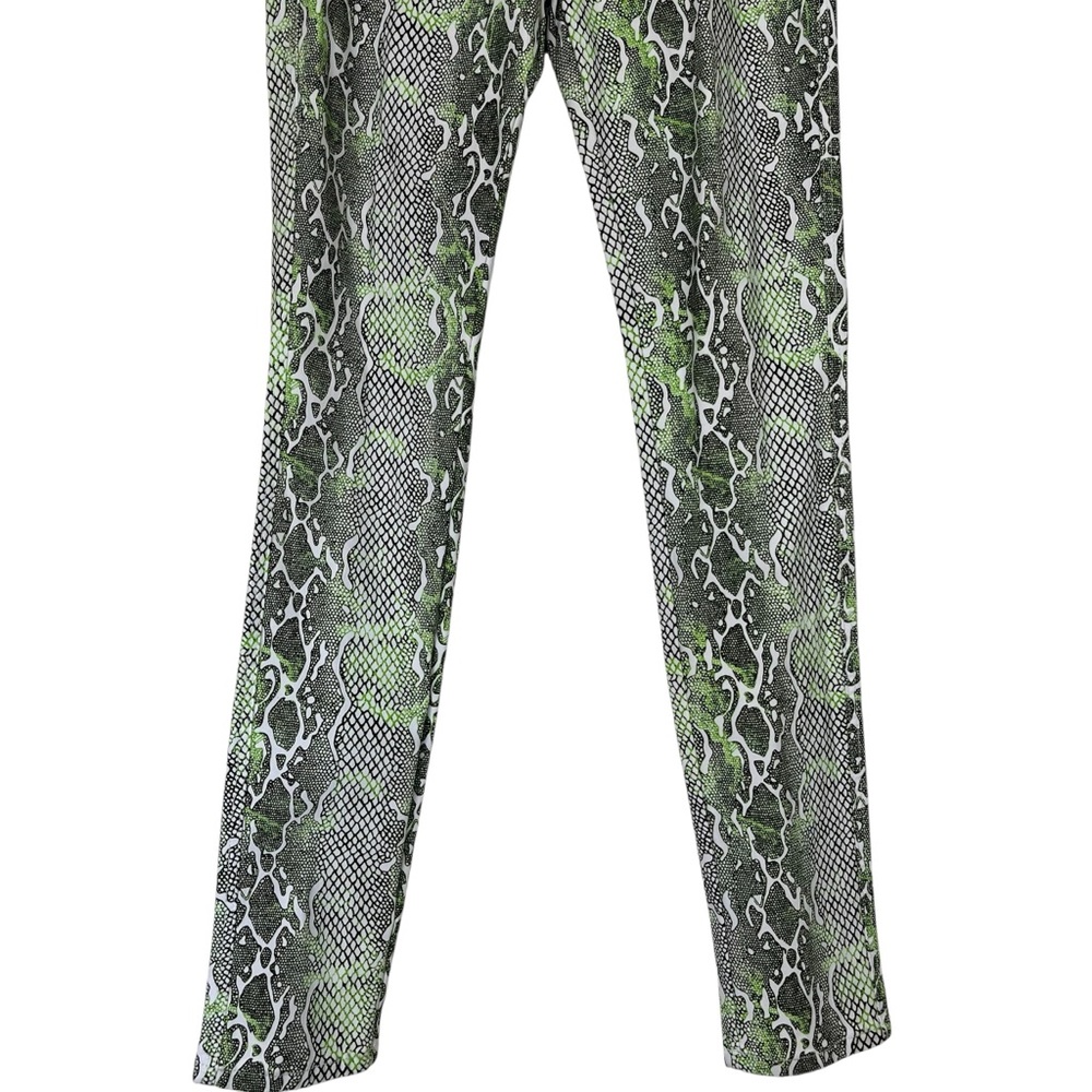 Swank A Posh Green Snake Print Statement Leggings Stretch Pants Size XL - Picture 8 of 10